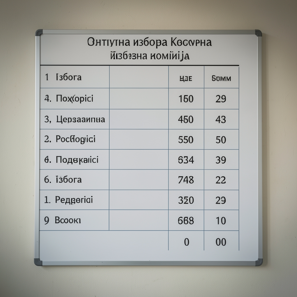 Табла са резултатима избора у Подгорици, Централна изборна комисија, аналогни приказ резултата